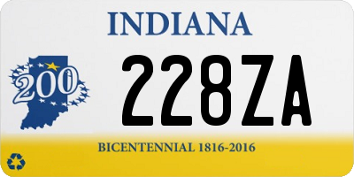 IN license plate 228ZA