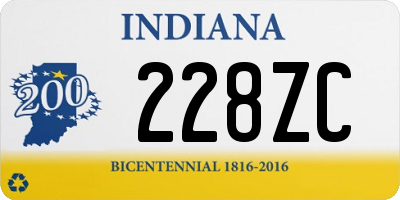 IN license plate 228ZC