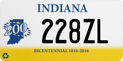 IN license plate 228ZL