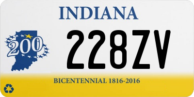 IN license plate 228ZV