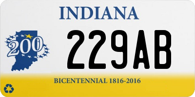 IN license plate 229AB