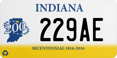 IN license plate 229AE