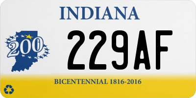 IN license plate 229AF