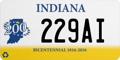 IN license plate 229AI