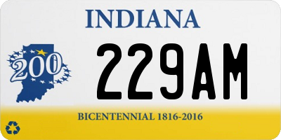 IN license plate 229AM