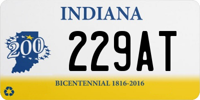 IN license plate 229AT