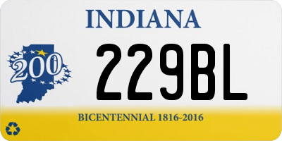 IN license plate 229BL