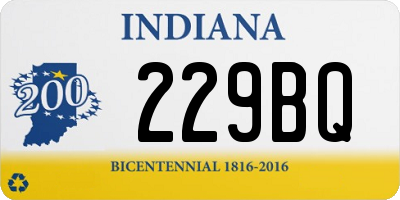 IN license plate 229BQ