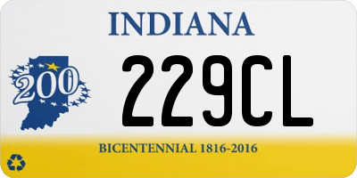 IN license plate 229CL