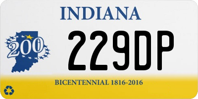 IN license plate 229DP