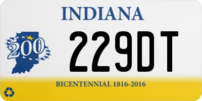 IN license plate 229DT