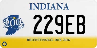 IN license plate 229EB