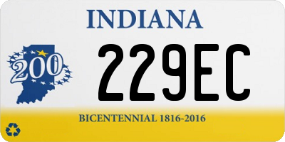 IN license plate 229EC