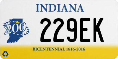 IN license plate 229EK