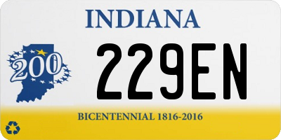 IN license plate 229EN