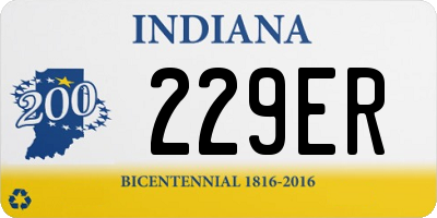 IN license plate 229ER