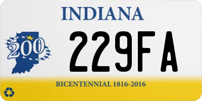 IN license plate 229FA