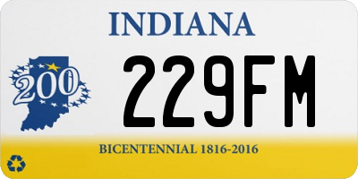 IN license plate 229FM