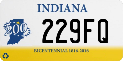 IN license plate 229FQ