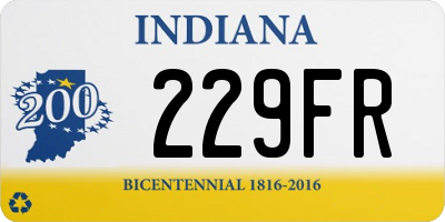 IN license plate 229FR