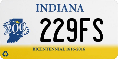 IN license plate 229FS