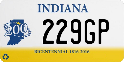 IN license plate 229GP