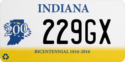 IN license plate 229GX