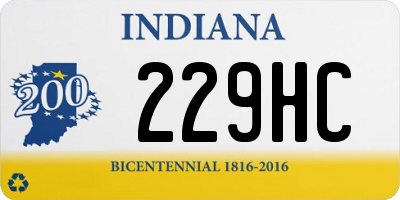 IN license plate 229HC