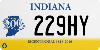 IN license plate 229HY