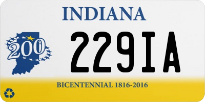 IN license plate 229IA