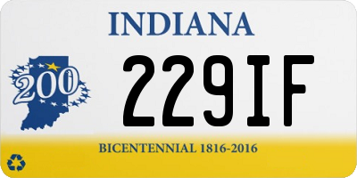 IN license plate 229IF