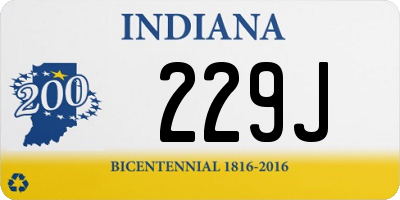 IN license plate 229J