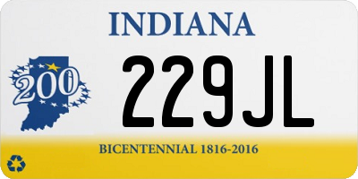 IN license plate 229JL