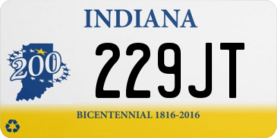 IN license plate 229JT