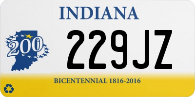 IN license plate 229JZ