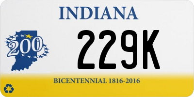 IN license plate 229K