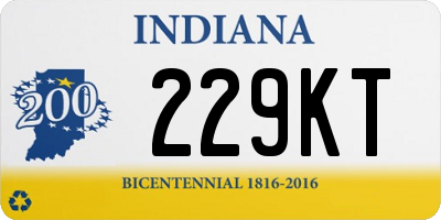 IN license plate 229KT