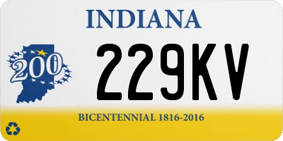 IN license plate 229KV