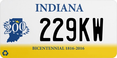 IN license plate 229KW