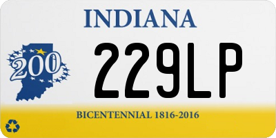 IN license plate 229LP