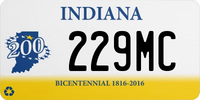 IN license plate 229MC