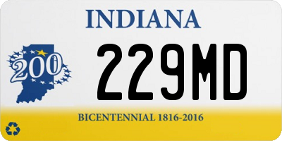 IN license plate 229MD