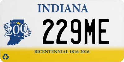 IN license plate 229ME