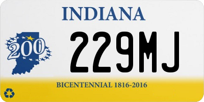 IN license plate 229MJ