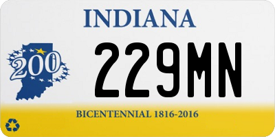 IN license plate 229MN