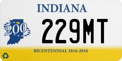 IN license plate 229MT