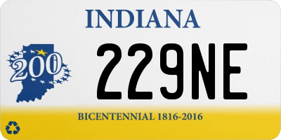 IN license plate 229NE