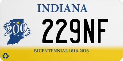 IN license plate 229NF