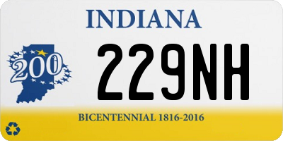 IN license plate 229NH