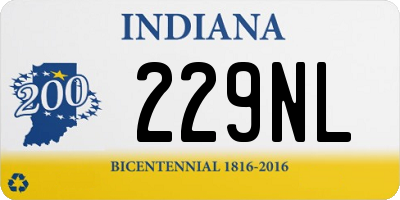 IN license plate 229NL